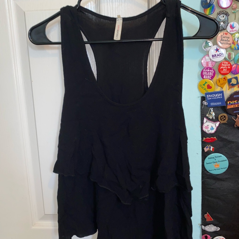 ruffled racer back tank top
